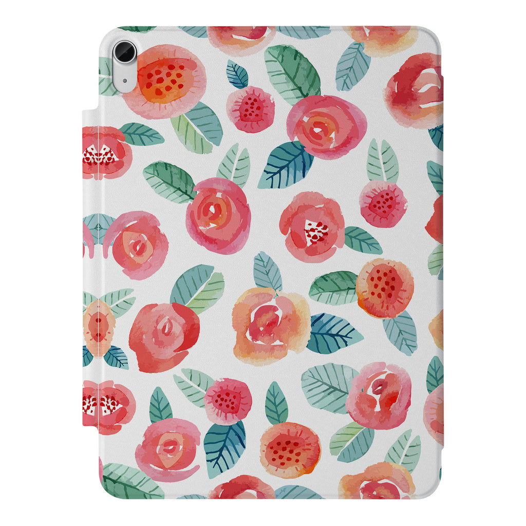the VistaCase Personalized iPad Slim Fit Case with Rose design,  Crafted with a durable fabric exterior and a soft interior lining.