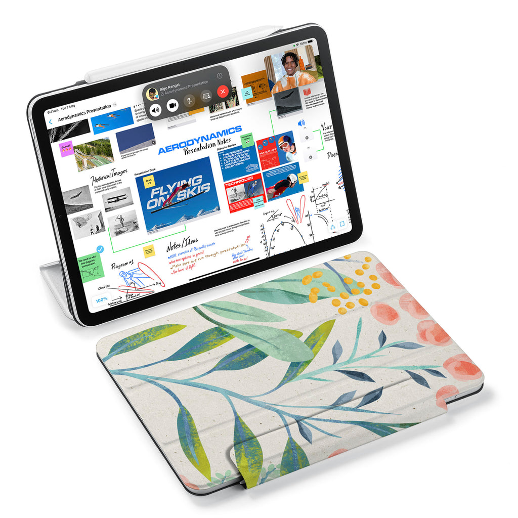 the VistaCase Personalized iPad Slim Fit Case with Pink Flower design,  Designed with convenience in mind, the case automatically wakes your iPad when opened and puts it to sleep when closed.