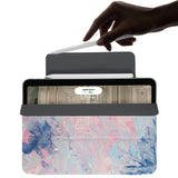 the VistaCase Personalized iPad Slim Fit Case with Oil Painting Abstract design,  The case includes built-in storage and a cutout for easy magnetic attachment of your Pencil, ensuring it's always within reach.