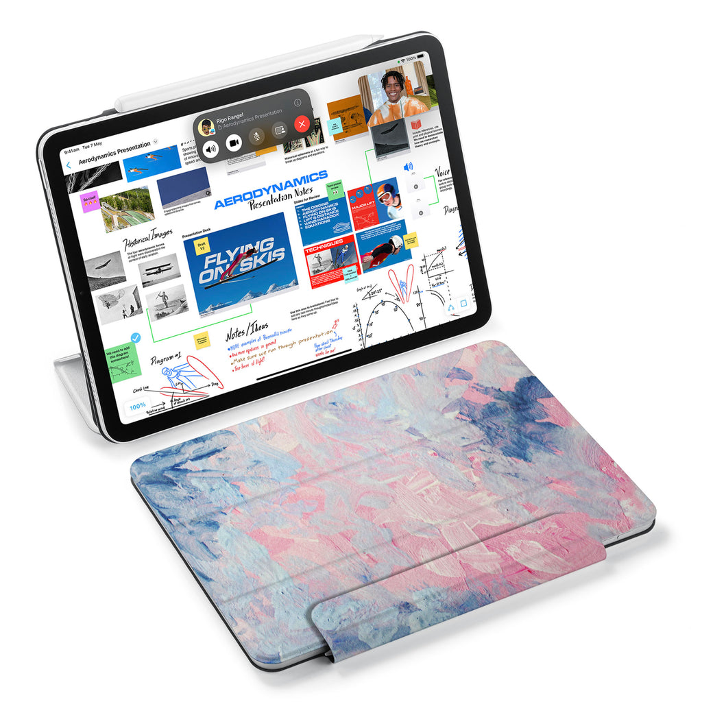the VistaCase Personalized iPad Slim Fit Case with Oil Painting Abstract design,  Designed with convenience in mind, the case automatically wakes your iPad when opened and puts it to sleep when closed.