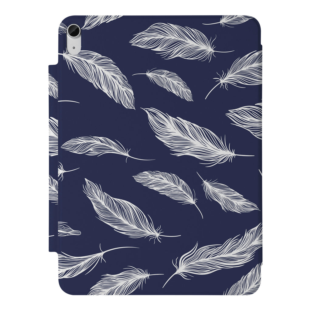 the VistaCase Personalized iPad Slim Fit Case with Feather design,  Crafted with a durable fabric exterior and a soft interior lining.