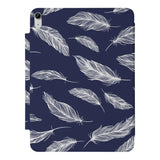 the VistaCase Personalized iPad Slim Fit Case with Feather design,  Crafted with a durable fabric exterior and a soft interior lining.