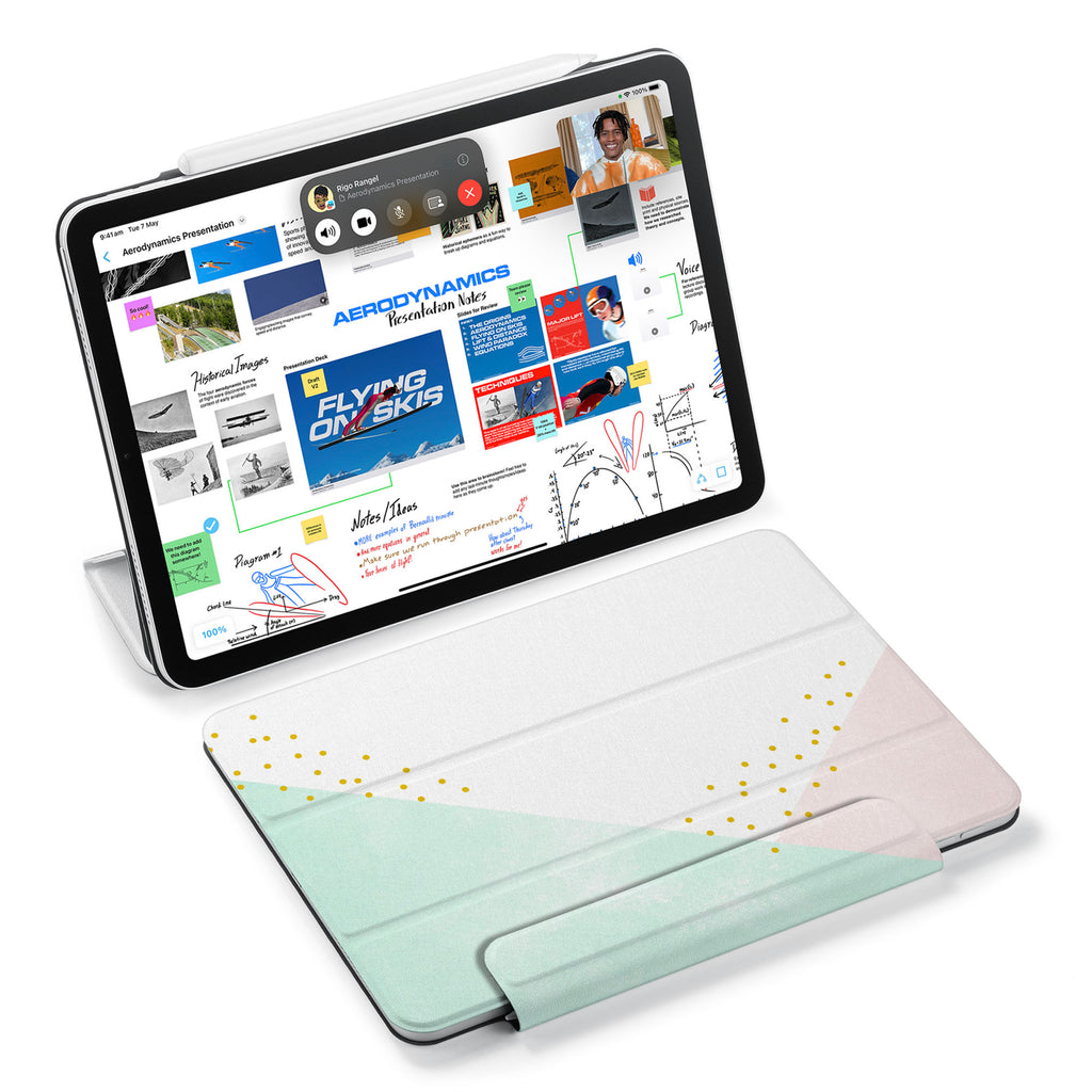 the VistaCase Personalized iPad Slim Fit Case with Simple Scandi Luxe design,  Designed with convenience in mind, the case automatically wakes your iPad when opened and puts it to sleep when closed.