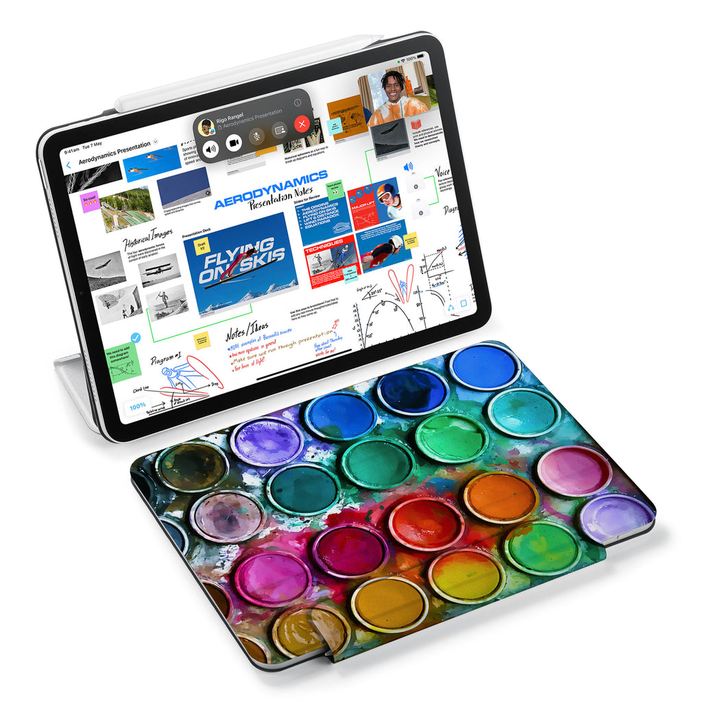 the VistaCase Personalized iPad Slim Fit Case with Science design,  Designed with convenience in mind, the case automatically wakes your iPad when opened and puts it to sleep when closed.