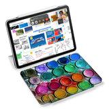 the VistaCase Personalized iPad Slim Fit Case with Science design,  Designed with convenience in mind, the case automatically wakes your iPad when opened and puts it to sleep when closed.