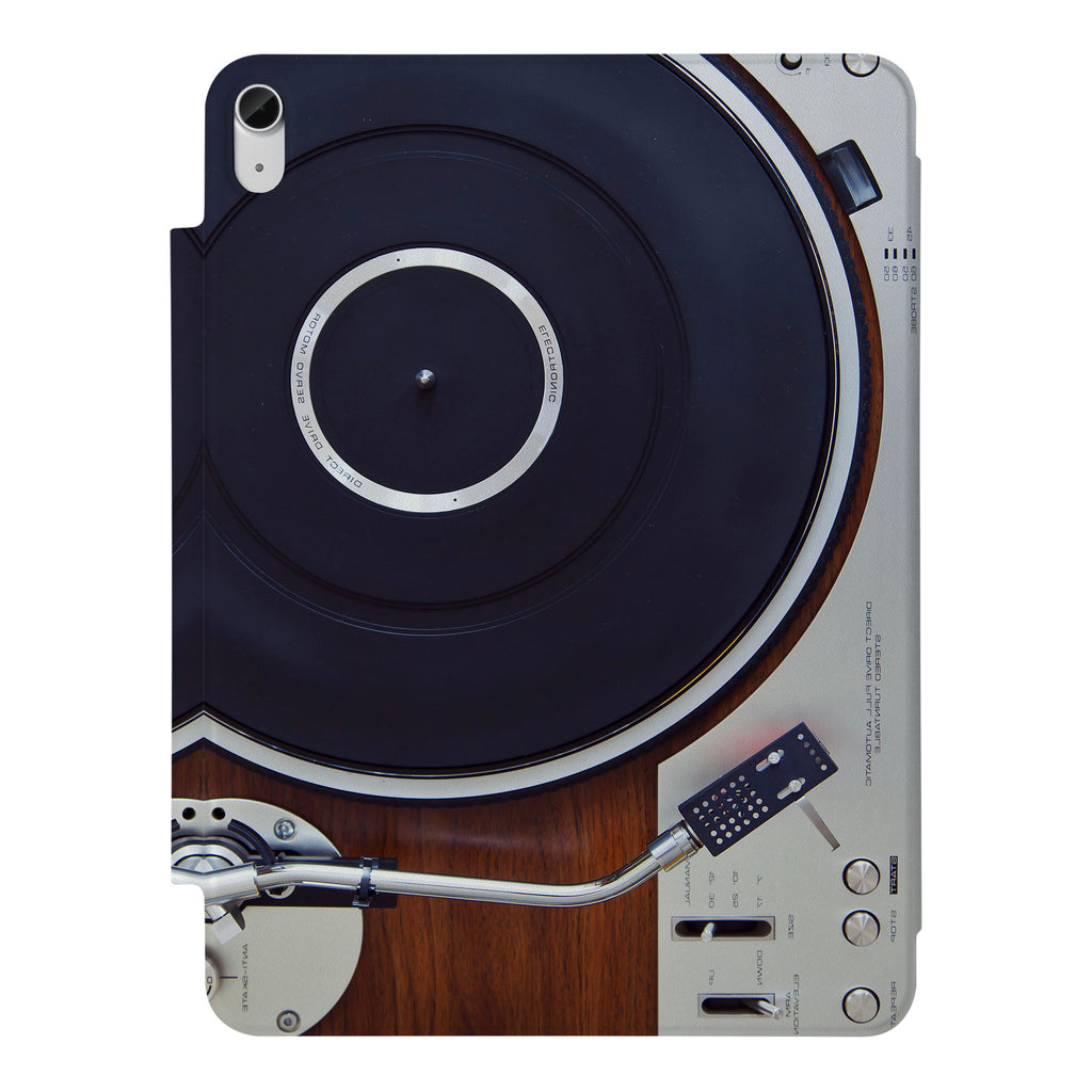 the VistaCase Personalized iPad Slim Fit Case with Retro Vintage design,  Crafted with a durable fabric exterior and a soft interior lining.