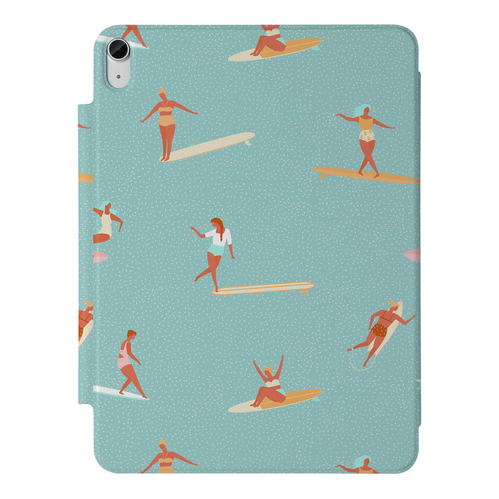 the VistaCase Personalized iPad Slim Fit Case with Summer design,  Crafted with a durable fabric exterior and a soft interior lining.