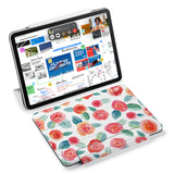 the VistaCase Personalized iPad Slim Fit Case with Rose design,  Designed with convenience in mind, the case automatically wakes your iPad when opened and puts it to sleep when closed.