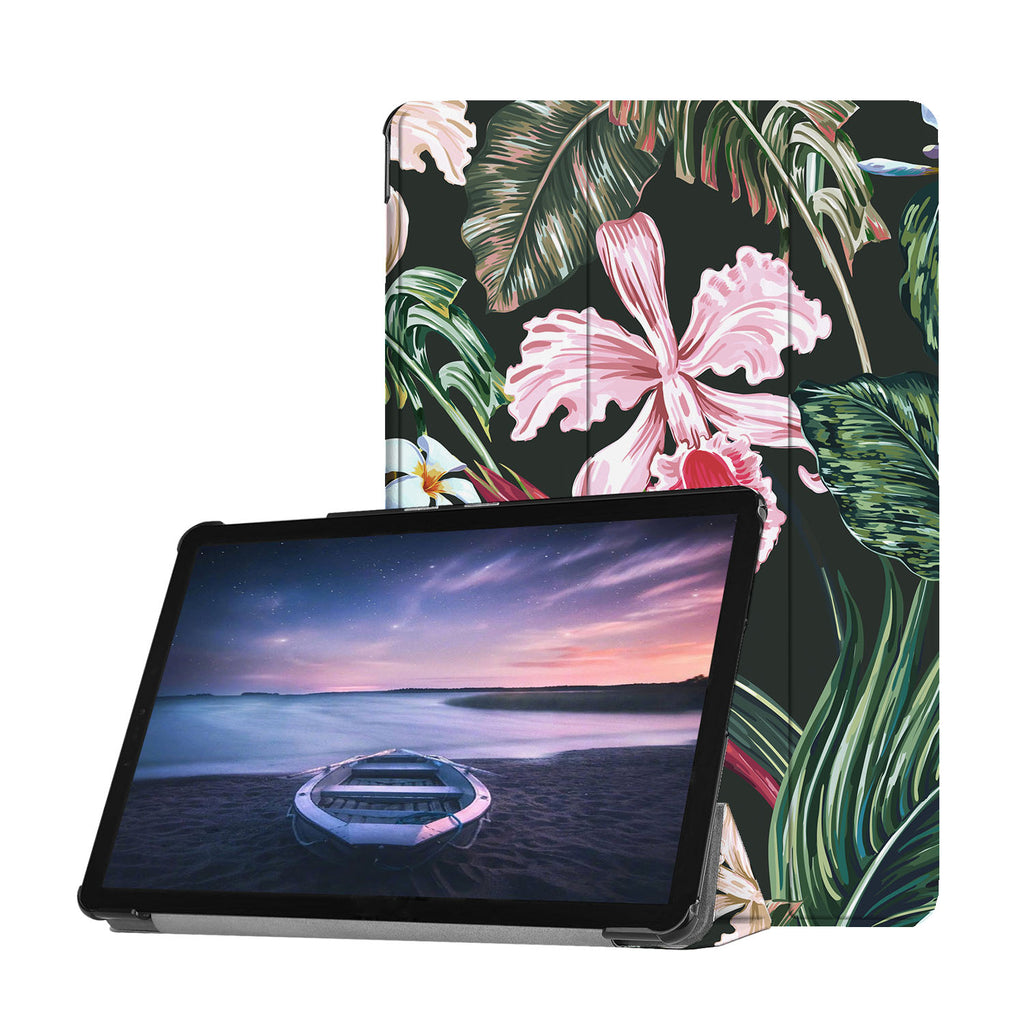 Personalized Samsung Galaxy Tab Case with Flowers design provides screen protection during transit