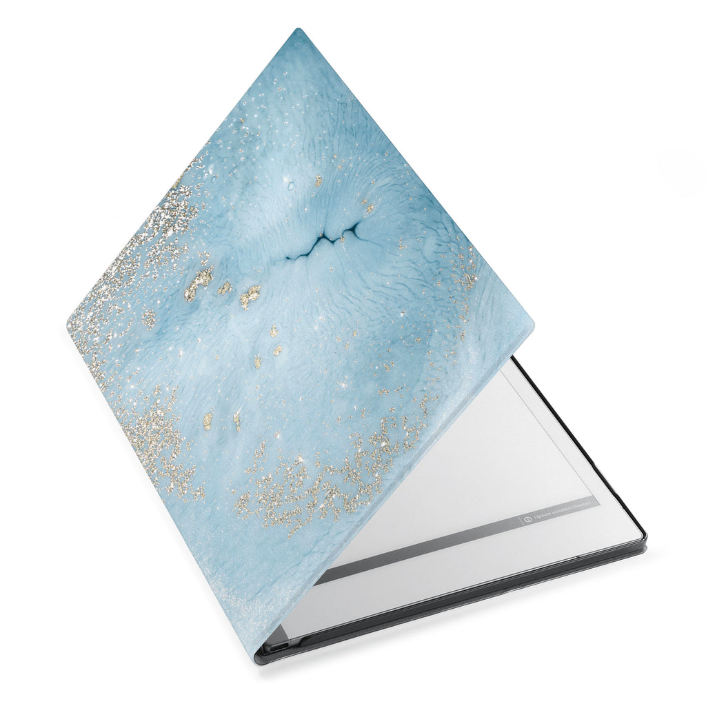 The Personalized VistaCase reMarkable Pen Holder CasewithMarble Gold design adds a touch of elegance to your device.