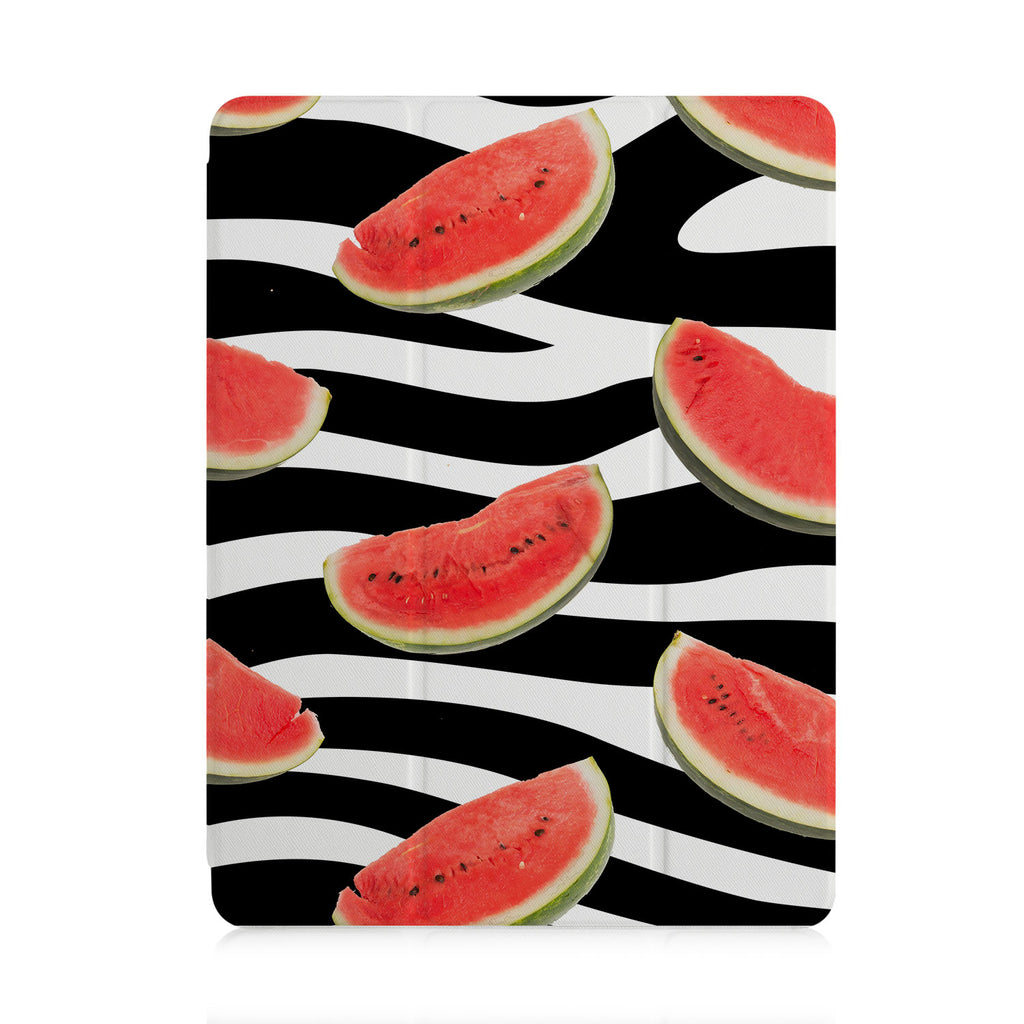 front and back view of personalized iPad case with pencil holder and 06 design