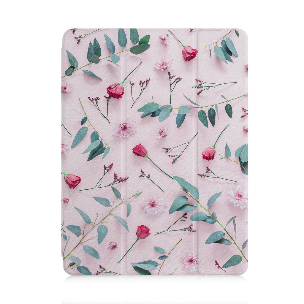 front and back view of personalized iPad case with pencil holder and 01 design