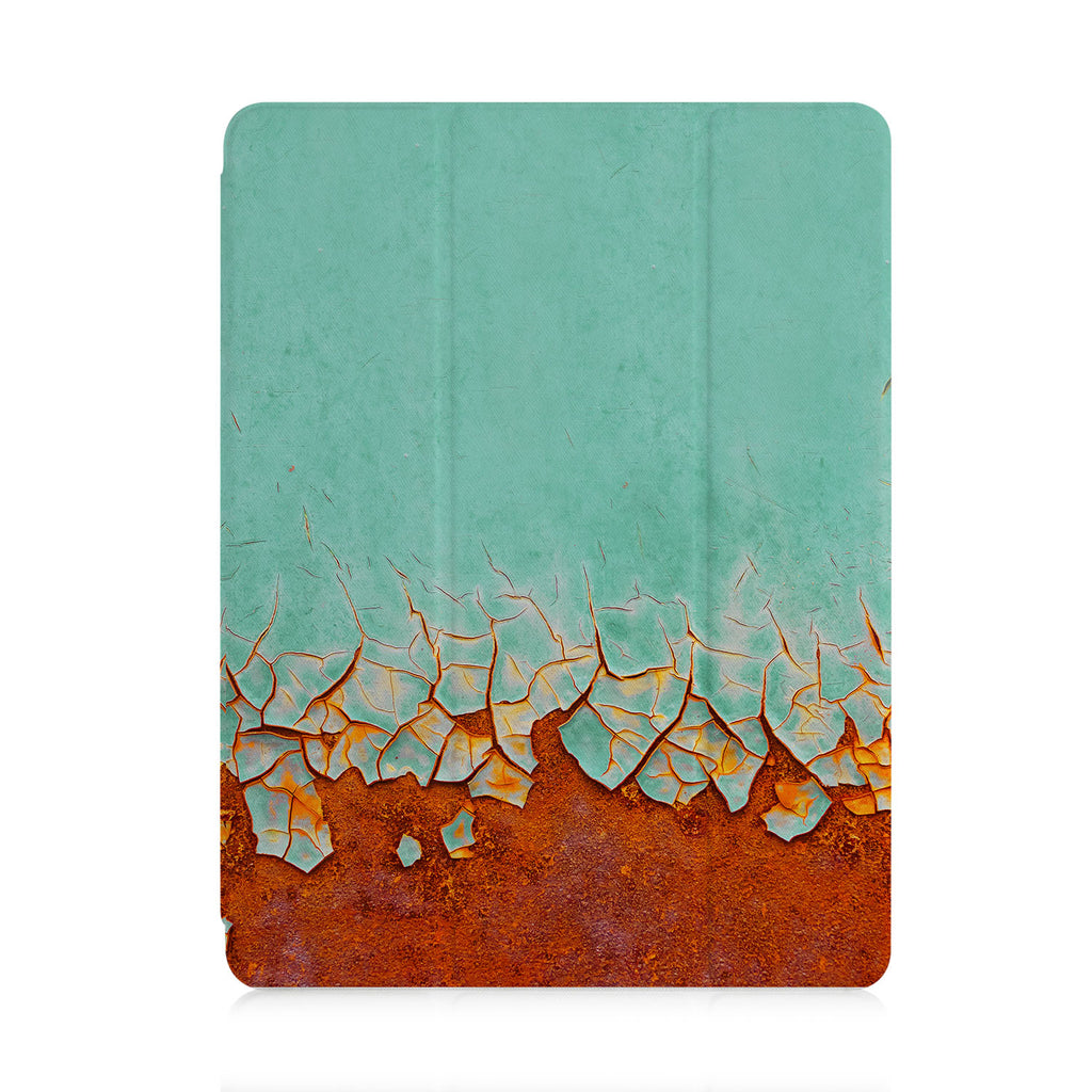 front and back view of personalized iPad case with pencil holder and 01 design