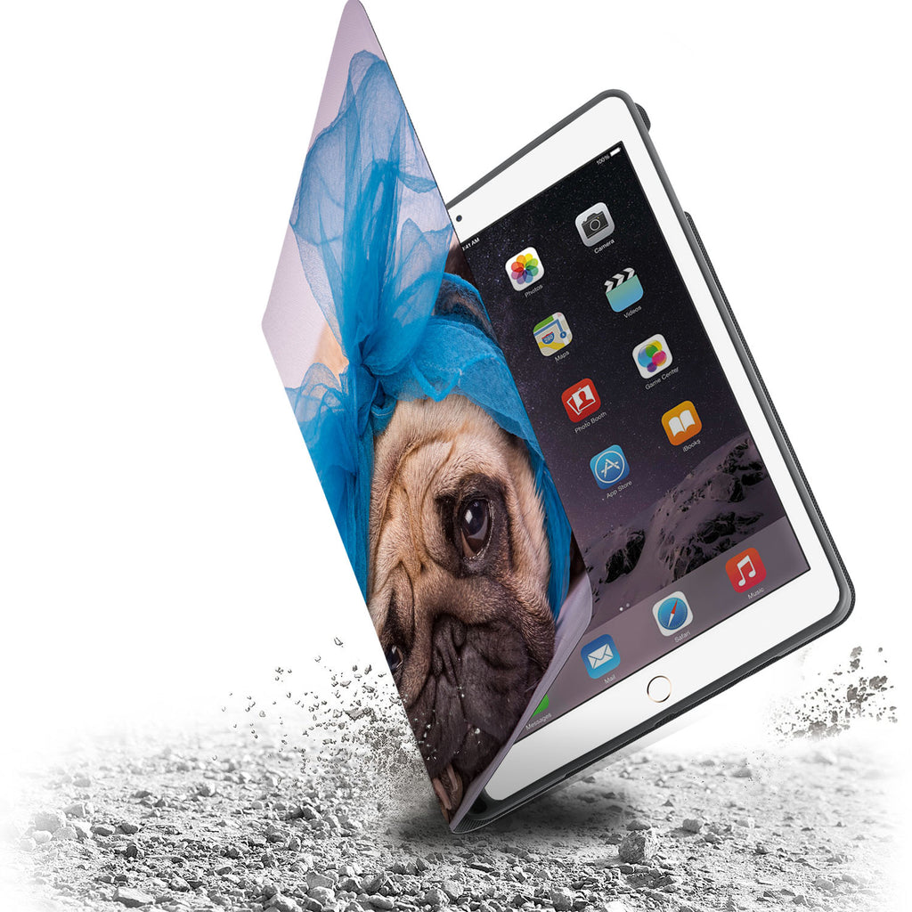 Drop protection from the personalized iPad folio case with Dog design