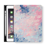 frontview of personalized iPad folio case with Oil Painting Abstract design