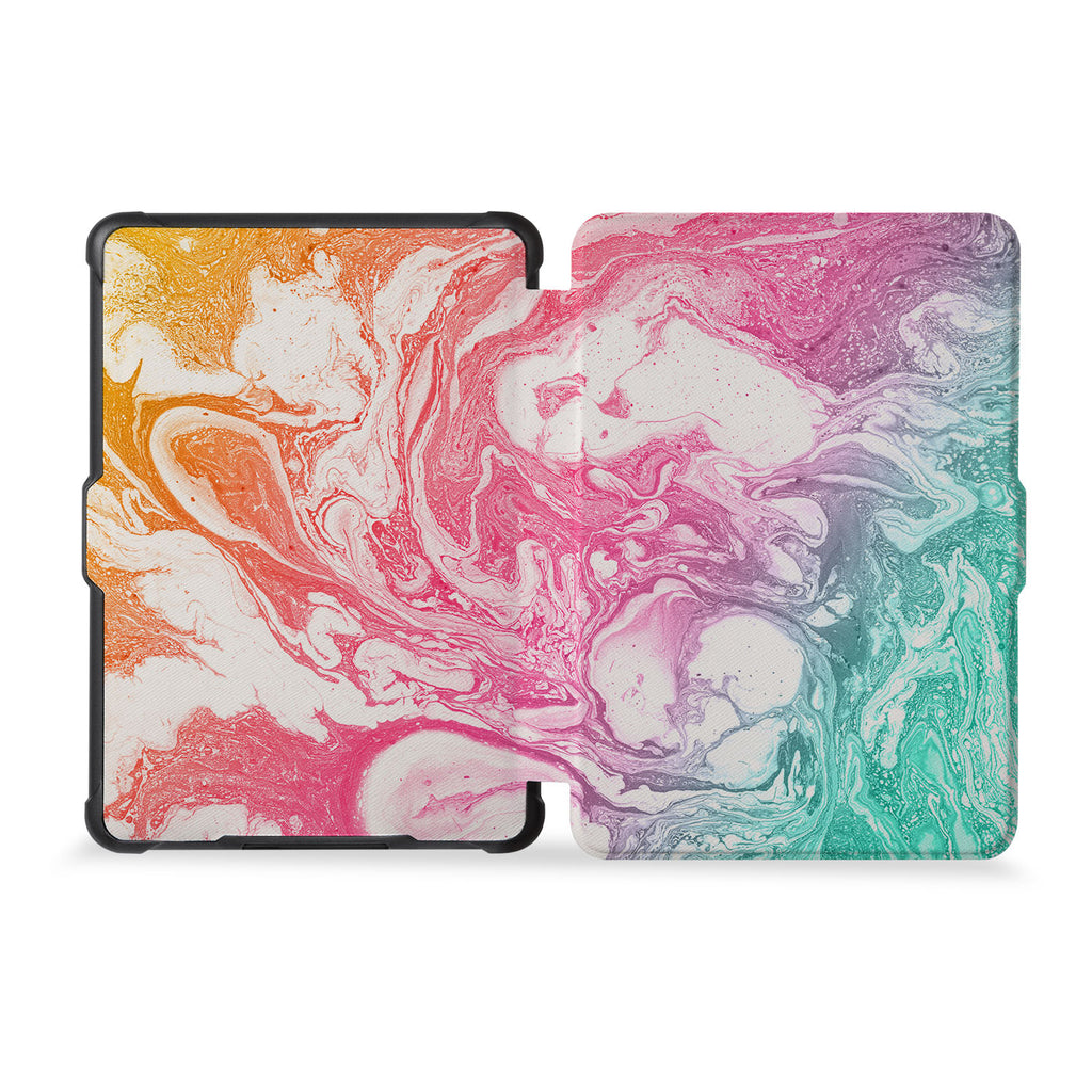 the whole front and back view of personalized kindle case paperwhite case with Abstract Oil Painting design