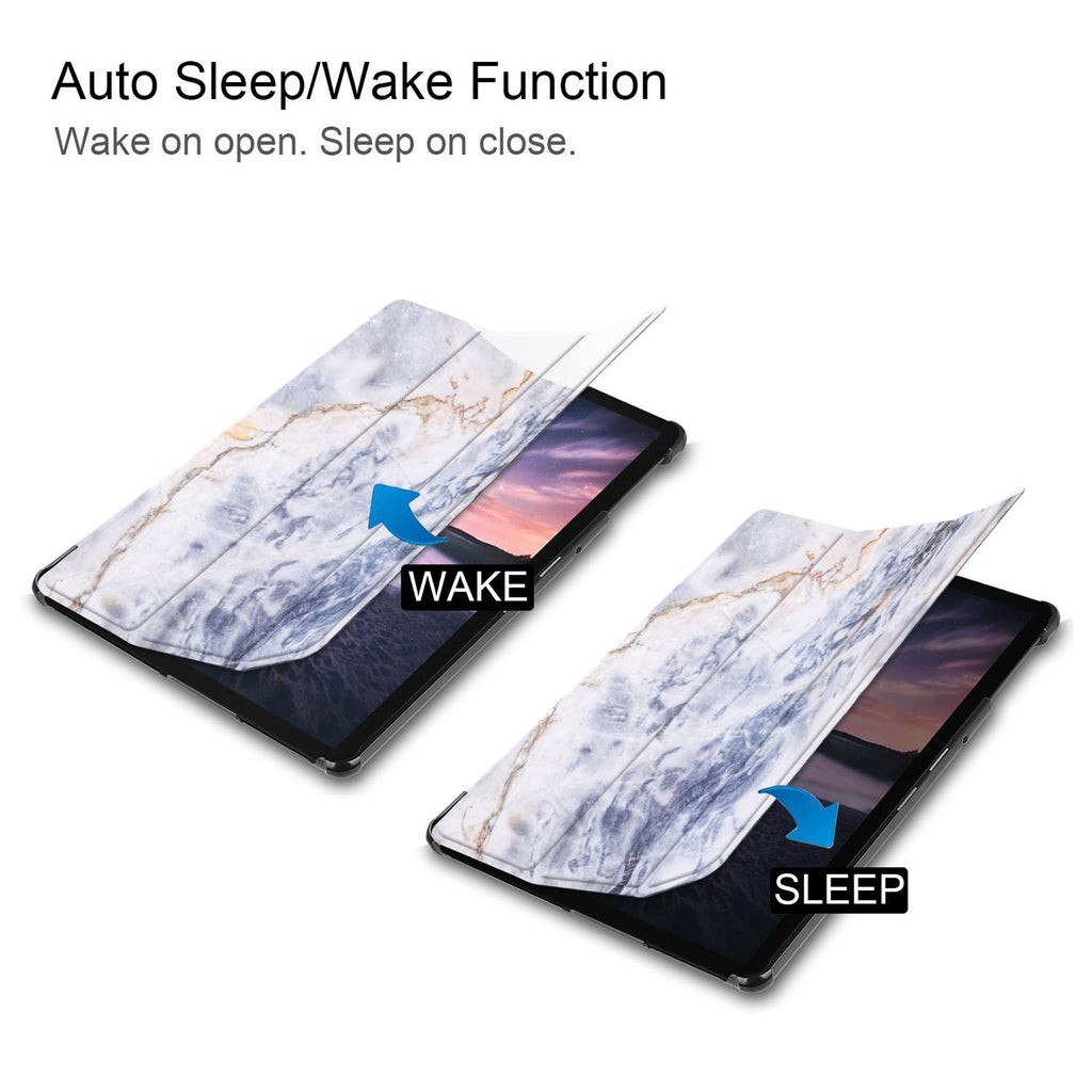 It automatically wakes your iPad when opened and sends it to sleep when closed