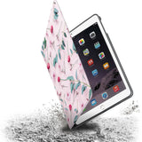 Drop protection from the personalized iPad folio case with Flat Flower 2 design