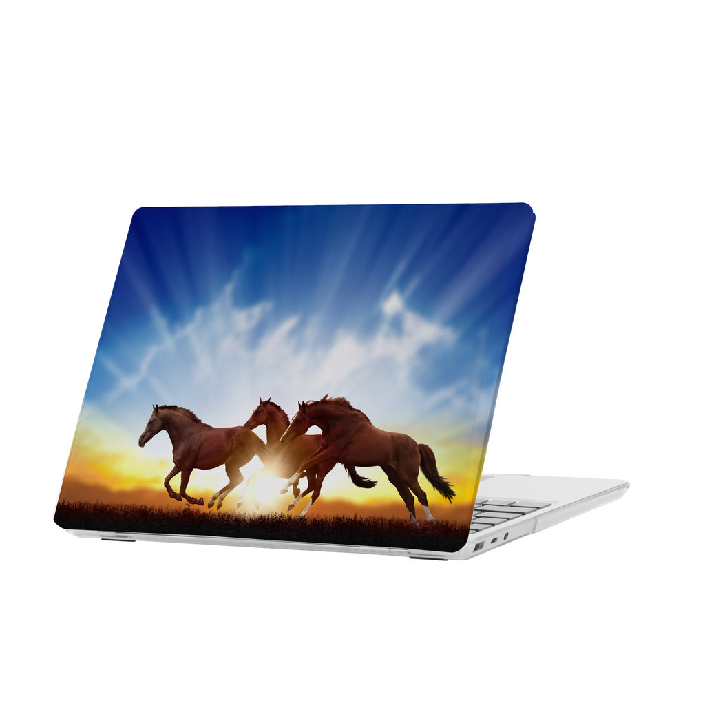 personalized microsoft laptop case features a lightweight two-piece design and Horse print