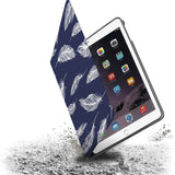 Drop protection from the personalized iPad folio case with Feather design