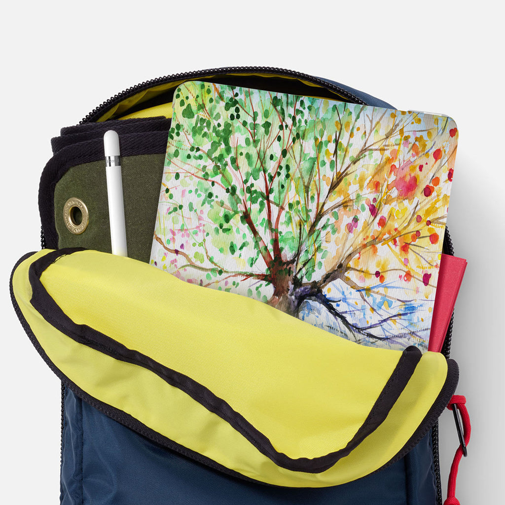 iPad SeeThru Casd with Watercolor Flower Design has Secure closure