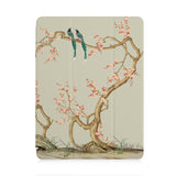 front view of personalized iPad case with pencil holder and Birds design