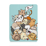 front view of personalized iPad case with pencil holder and Cute Cats design