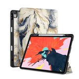 front back and stand view of personalized iPad case with pencil holder and Horses design - swap