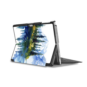 the back side of Personalized Microsoft Surface Pro and Go Case in Movie Stand View with Watercolor View design - swap