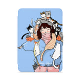 front view of personalized kindle paperwhite case with Cute Cats design