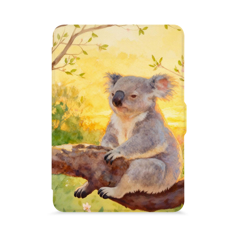 front view of personalized kindle paperwhite case with Australia Wild Animal design - swap