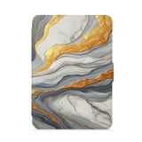 front view of personalized kindle paperwhite case with Marble design