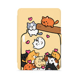 front view of personalized kindle paperwhite case with Cute Cats design