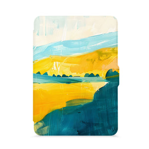 front view of personalized kindle paperwhite case with Abstract Painting design - swap