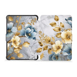 the whole front and back view of personalized kindle case paperwhite case with Flower Art design