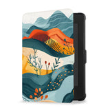 Opens and closes just like a book to wake your Kindle or put it to sleep kindle case with Colorful Mountain design