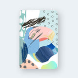 front view of personalized RFID blocking passport travel wallet with abstract doodles design