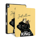 front and back view of personalized iPad case with pencil holder and 01 design