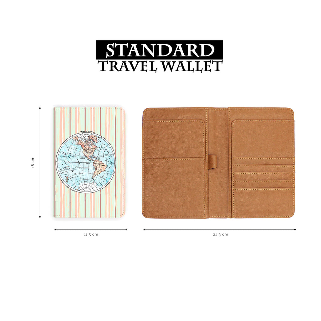 
standard size of personalized RFID blocking passport travel wallet with adventure awaits design