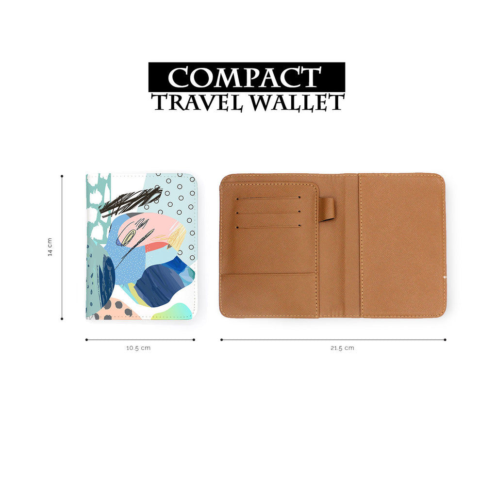 
compact size of personalized RFID blocking passport travel wallet with abstract doodles design