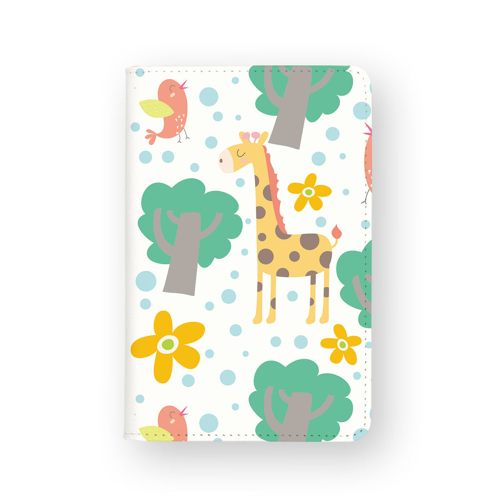 front view of personalized RFID blocking passport travel wallet with Animals Collection design