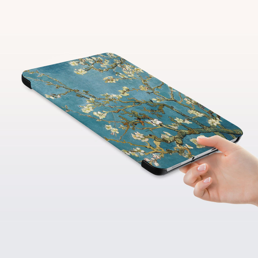 a hand is holding the Personalized Samsung Galaxy Tab Case with Oil Painting design