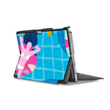 the back side of Personalized Microsoft Surface Pro and Go Case in Movie Stand View with Beach design - swap