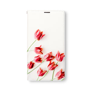 Front Side of Personalized Samsung Galaxy Wallet Case with FlatFlower design