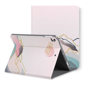 The back view of personalized iPad folio case with Marble Art design - swap