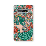 Back Side of Personalized Samsung Galaxy Wallet Case with Mermaid design - swap