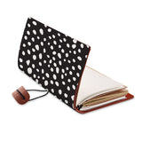 opened view of midori style traveler's notebook with Polka Dot design