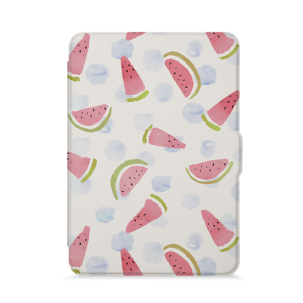 front view of personalized kindle paperwhite case with Fruit Red design - swap