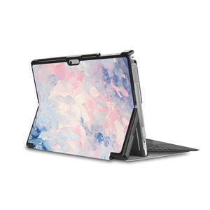 the back side of Personalized Microsoft Surface Pro and Go Case in Movie Stand View with Oil Painting Abstract design - swap