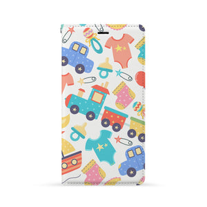 Front Side of Personalized Huawei Wallet Case with Baby design